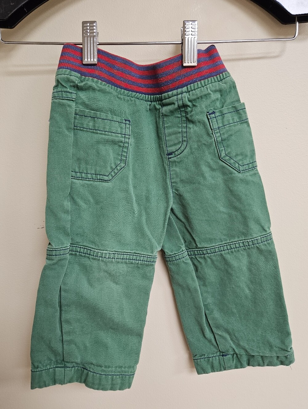 Kite Green Baby Boy 6-12M Pull On Organic Cotton Pants